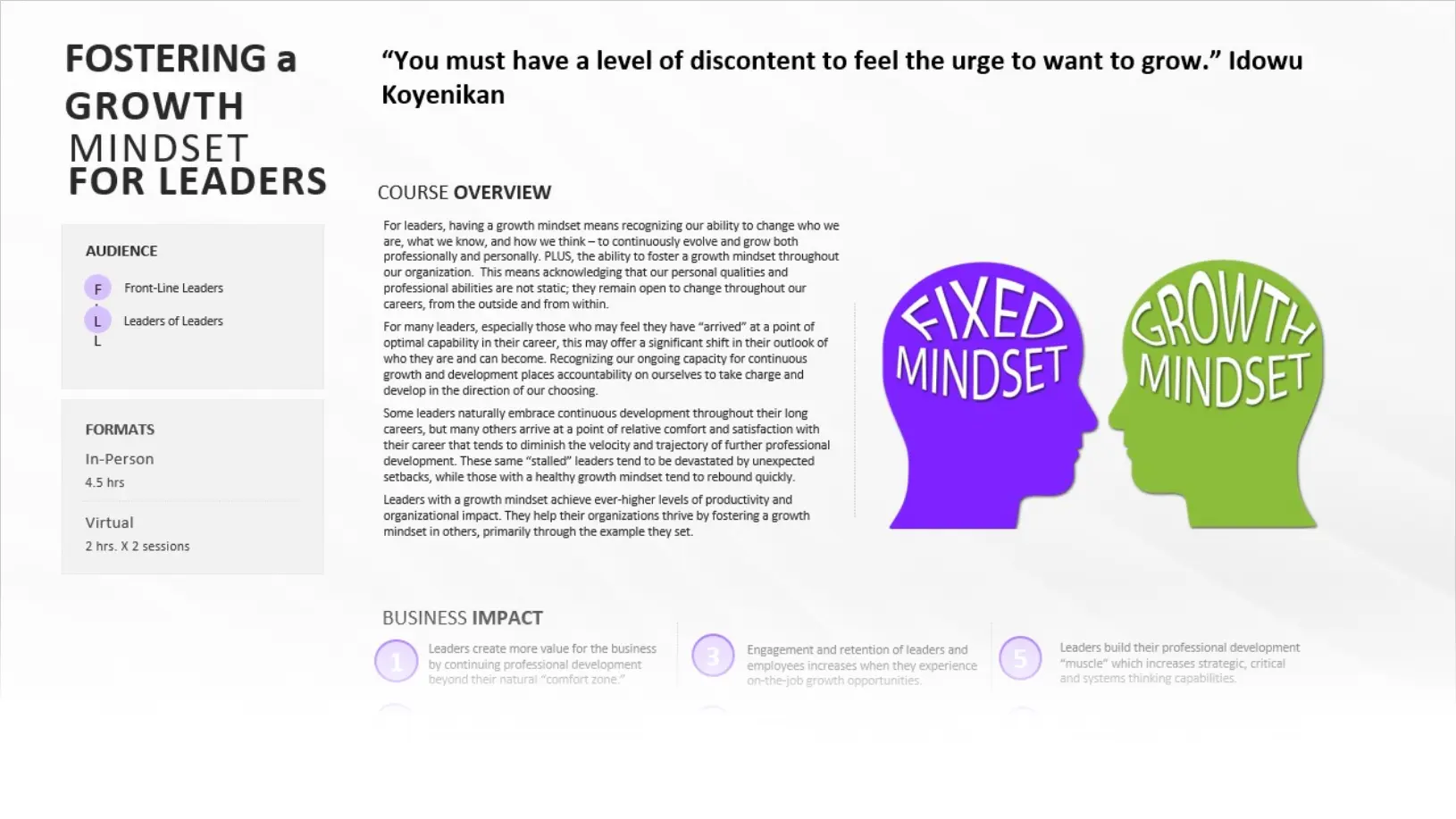 Fostering  a Growth Mindset for Leaders